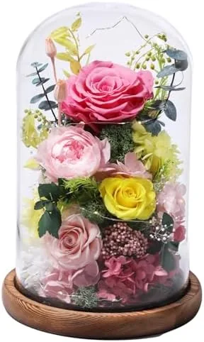 lovenfold flowers for delivery preserved flowers rose in glass domepink rose forever flowers birthday gifts for women mom grandma friend for herhome decor