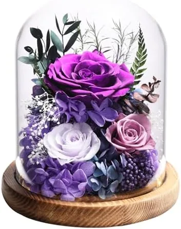lovenfold flowers glass dome roses with led category